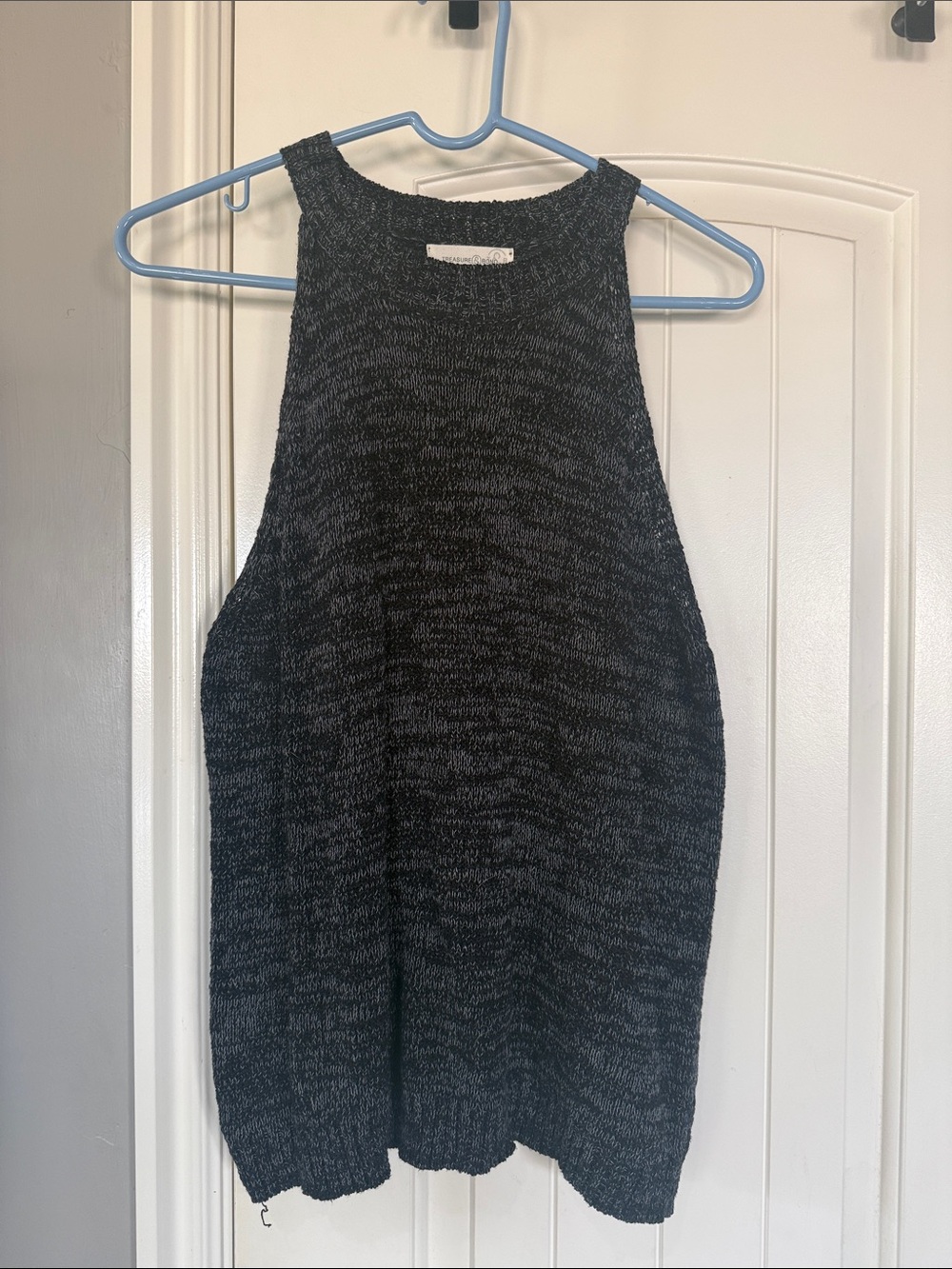 Treasure & Bond high-neck space-dye knit halter tank top